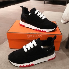 Hermes New Thick Soled Black Casual Shoes