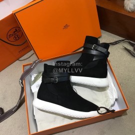 Hermes Fall Winter Sports Boots For Women Black