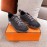 Hermes Autumn Winter Couple Sneakers Dark Gray
