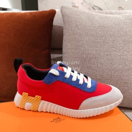 Hermes Autumn Winter Couple Sneakers Red