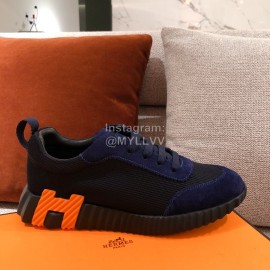 Hermes Autumn Winter Couple Sneakers Blue