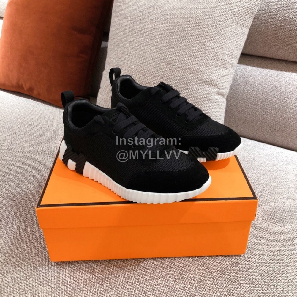 Hermes Autumn Winter Couple Sneakers Black