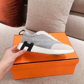 Hermes Autumn Winter Couple Sneakers Gray