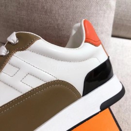 Hermes Autumn Winter Couple Retro Sneakers Coffee