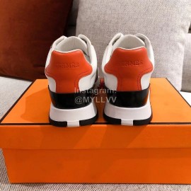 Hermes Autumn Winter Couple Retro Sneakers Coffee