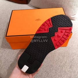 Hermes Autumn Winter Couple Retro Sneakers Coffee