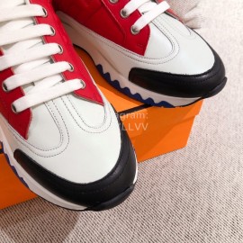 Hermes Autumn Winter Couple Retro Sneakers Red