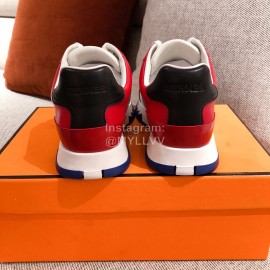 Hermes Autumn Winter Couple Retro Sneakers Red