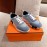 Hermes Autumn Winter Couple Retro Sneakers Blue