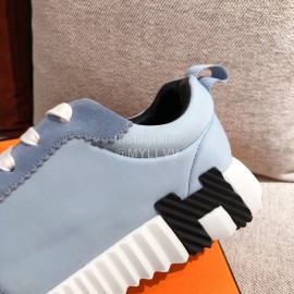 Hermes Autumn Winter Couple Retro Sneakers Blue