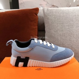 Hermes Autumn Winter Couple Retro Sneakers Blue