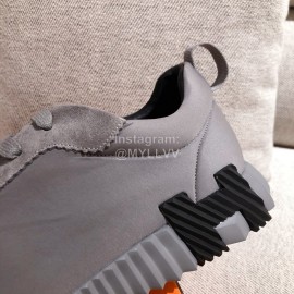 Hermes Autumn Winter Couple Retro Sneakers Gray