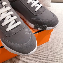 Hermes Autumn Winter Couple Retro Gray Sneakers
