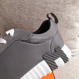 Hermes Autumn Winter Couple Retro Gray Sneakers