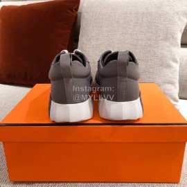 Hermes Autumn Winter Couple Retro Gray Sneakers