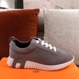 Hermes Autumn Winter Couple Retro Gray Sneakers