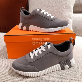 Hermes Autumn Winter Couple Retro Gray Sneakers