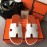 Hermes Summer Color Matching Slippers For Men White