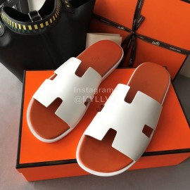 Hermes Summer Color Matching Slippers For Men White