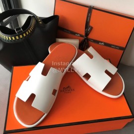 Hermes Summer Color Matching Slippers For Men White