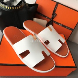 Hermes Summer Color Matching Slippers For Men White