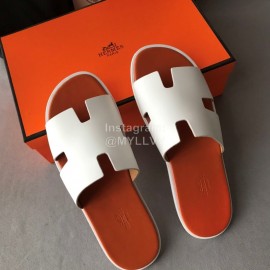 Hermes Summer Color Matching Slippers For Men White