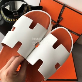 Hermes Summer Color Matching Slippers For Men White