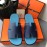 Hermes Summer Color Matching Slippers For Men Blue
