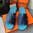 Hermes Summer Color Matching Slippers For Men Blue