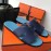 Hermes Summer Color Matching Slippers For Men Blue
