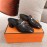 Hermes Autumn Winter Leather Muller High Heel Shoes Black