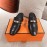 Hermes Autumn Winter Leather Muller High Heel Shoes Black