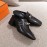 Hermes Autumn Winter Leather Muller High Heel Shoes Black