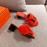 Hermes Autumn Winter Fashion Mink Hair Slippers Orange