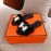 Hermes Autumn Winter Fashion Mink Hair Slippers Black