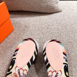 Hermes Autumn Winter Fashion Mink Hair Slippers Pink