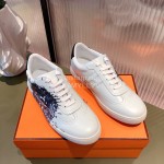 Hermes Leather Casual Lace Up Shoes For Men And Women 