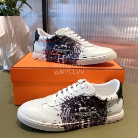 Hermes Leather Casual Lace Up Shoes For Men And Women 