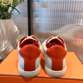 Hermes Leather Casual Lace Up Shoes For Men And Women Red