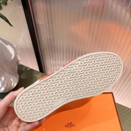 Hermes Leather Casual Lace Up Shoes For Men And Women Red