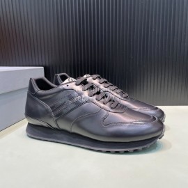 Hogan Calf Leather Casual Sneakers For Men Black