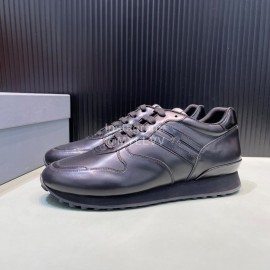 Hogan Calf Leather Casual Sneakers For Men Black