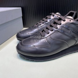 Hogan Calf Leather Casual Sneakers For Men Black