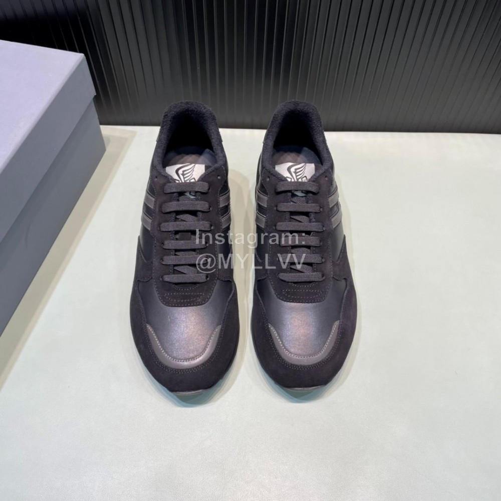 Hogan Black Calf Leather Casual Sneakers For Men