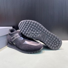 Hogan Black Calf Leather Casual Sneakers For Men