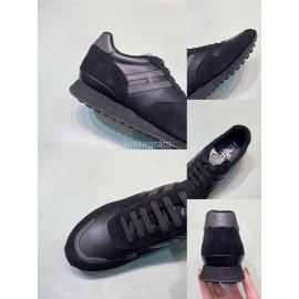 Hogan Black Calf Leather Casual Sneakers For Men