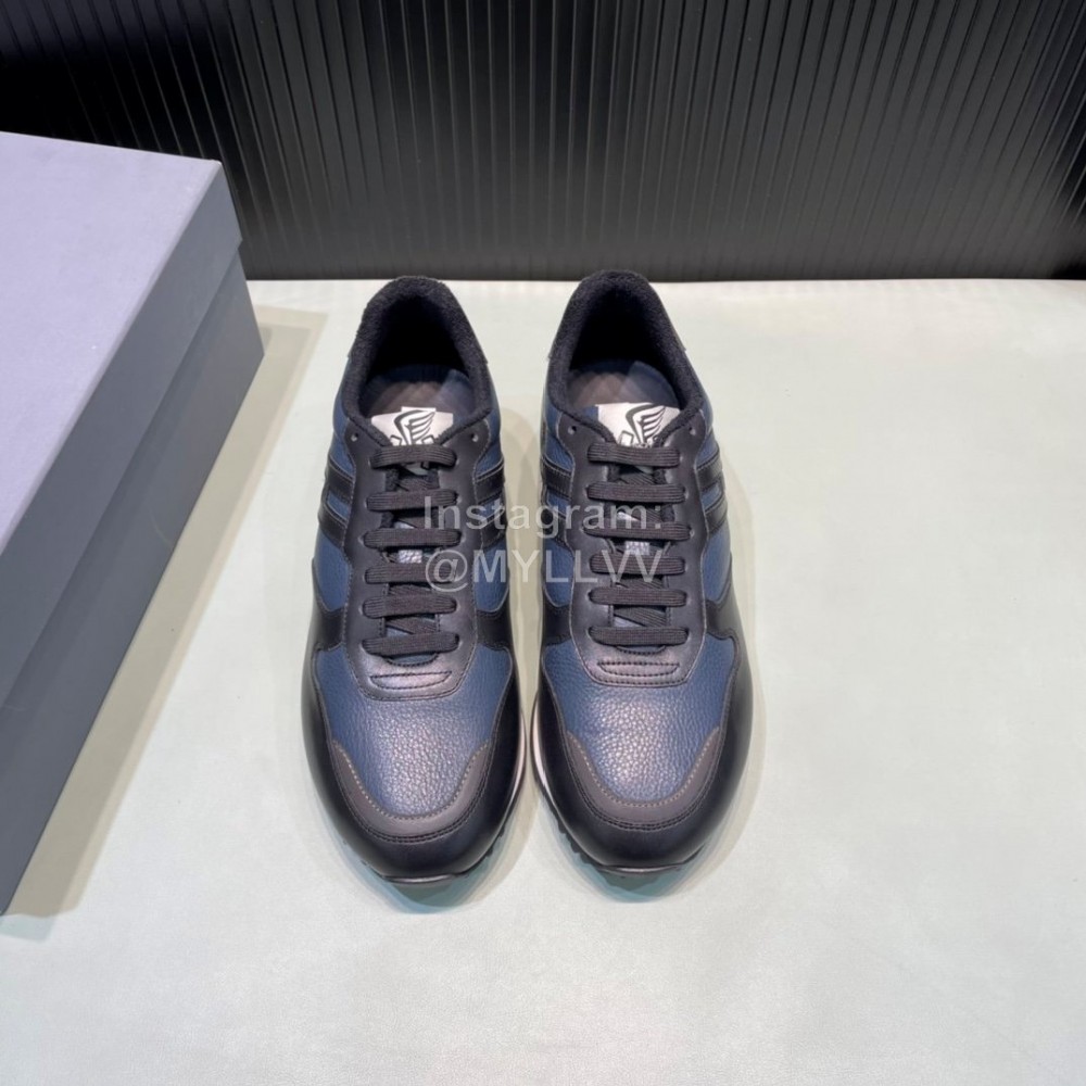 Hogan Calf Leather Casual Sneakers For Men Blue