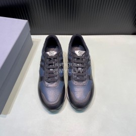 Hogan Calf Leather Casual Sneakers For Men Blue