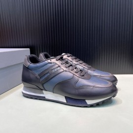 Hogan Calf Leather Casual Sneakers For Men Blue