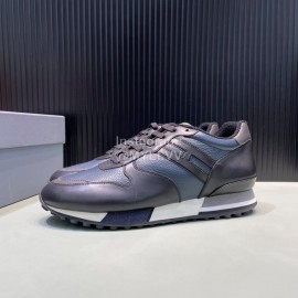 Hogan Calf Leather Casual Sneakers For Men Blue